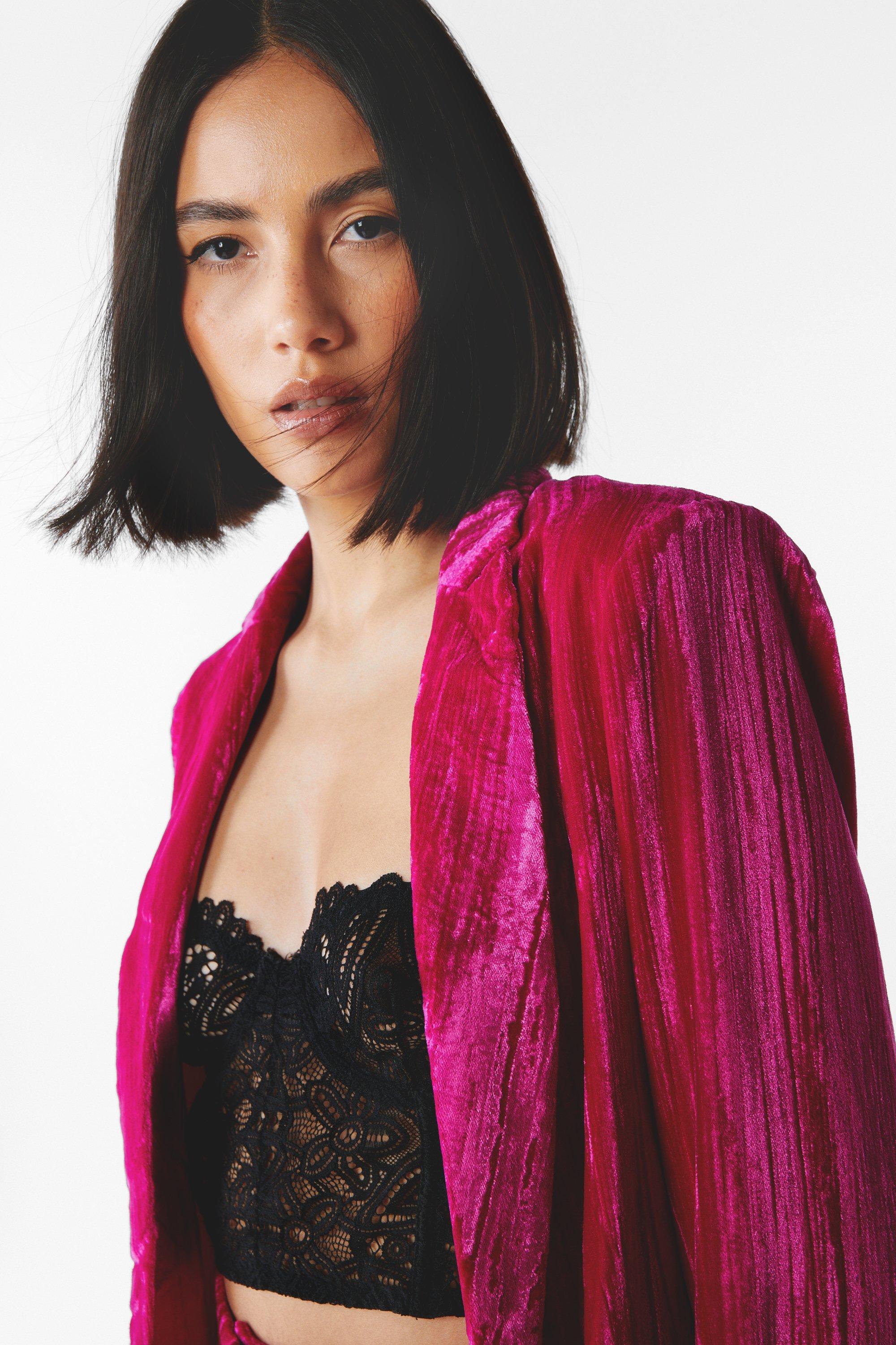 Boohoo top velvet jacket